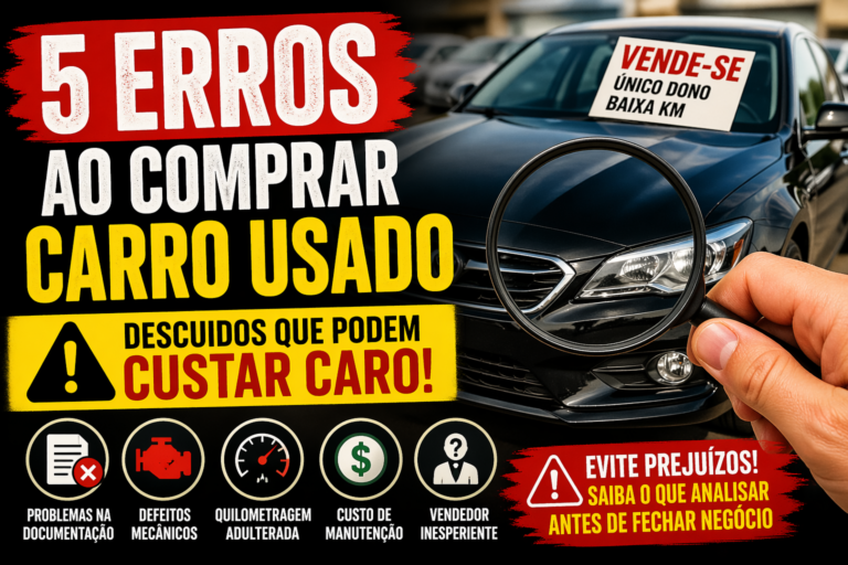 5 erros ao comprar carro usado e evitar prejuízo no bolso em 2026