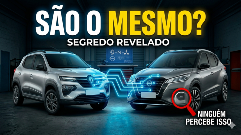 Ilustração da aliança Renault-Nissan mostrando compartilhamento de tecnologia e engenharia automotiva entre montadoras