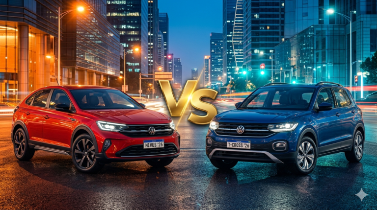 Comparativo Nivus vs T-Cross 2026 - SUVs compactos Volkswagen lado a lado