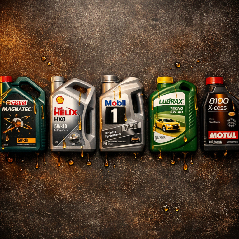Os 5 melhores óleos 5W30 em 2026: Castrol Magnatec, Shell HX8, Mobil 1, Lubrax e Motul